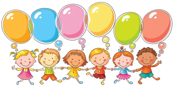 Kids with Speech Bubbles — Stock Vector