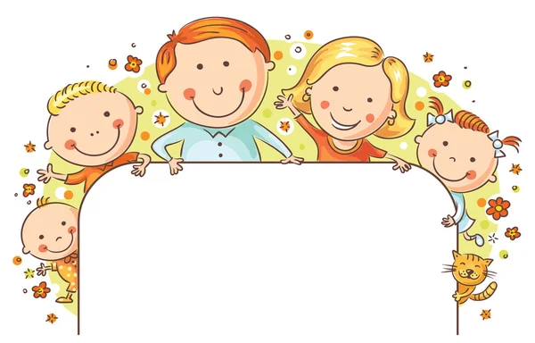 Happy Family Frame — Stock Vector