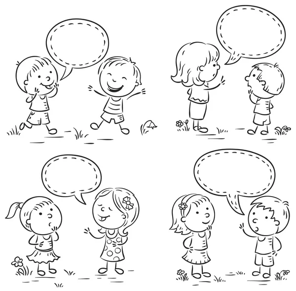 Dibujo niños hablando imágenes de stock de arte vectorial | Depositphotos Dibujo niños hablando imágenes de stock de arte vectorial | Depositphotos