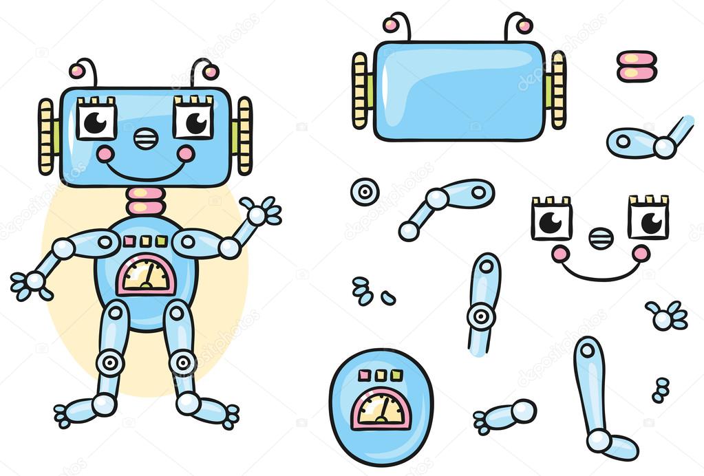 Robot body parts for kids to put together — Stock Vector © Katerina_Dav