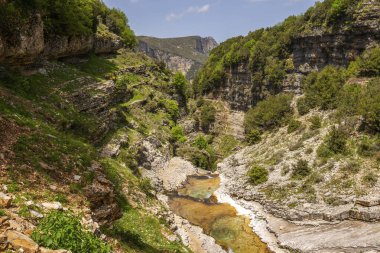 Arnavutluk 'taki dağ nehrinin kanyonu