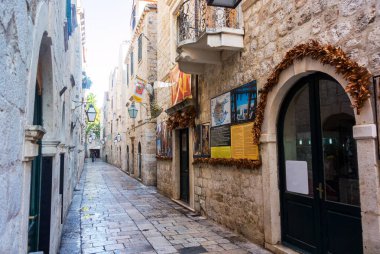 Hırvatistan 'ın eski Dubrovnik kenti, hikayeli koridorlar