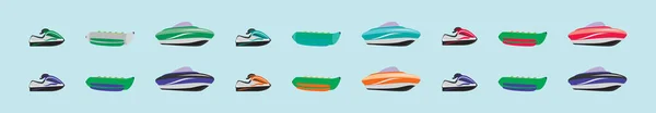 Набор Шаблонов Дизайна Иконок Водного Транспорта Различными Моделями Векторная Иллюстрация — стоковый вектор
