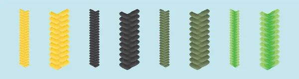 Set Hair Braids Cartoon Icon Design Template Various Models Vector — Stock Vector