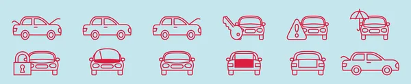 Set Von Auto Service Cartoon Ikone Design Vorlage Mit Verschiedenen — Stockvektor