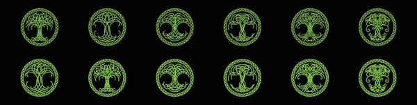 Набор Деревьев Корнями Различных Моделях Дизайна Шаблона Логотипа Многое Другое — стоковый вектор