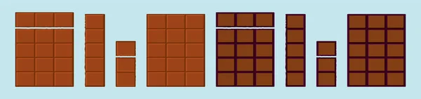 様々なモデルのチョコレート漫画のアイコンデザインテンプレートのセット 青い背景のベクトル図は — ストックベクタ