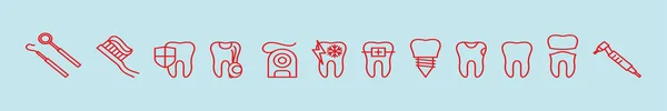 Σύνολο Οδοντιατρική Σύγχρονο Πρότυπο Σχεδιασμού Εικονίδιο Κινουμένων Σχεδίων Διάφορα Μοντέλα — Διανυσματικό Αρχείο