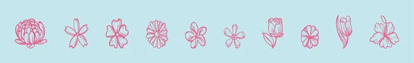 Conjunto Plantilla Diseño Flores Con Varios Modelos Logotipo Clip Art — Archivo Imágenes Vectoriales
