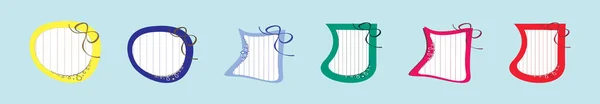 様々なモデルのラベルタグ漫画のアイコンデザインテンプレートのセット 青い背景のベクトル図は — ストックベクタ