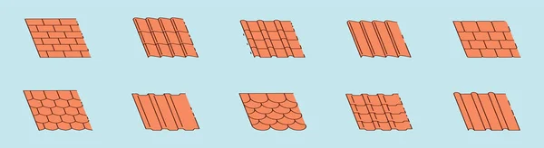 Σχήματα Προφίλ Πλακιδίων Οροφής Εικονίδιο Κινουμένων Σχεδίων Πρότυπο Σχεδιασμού Διάφορα — Διανυσματικό Αρχείο