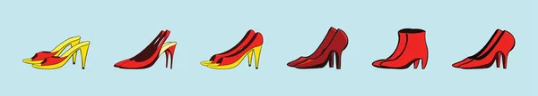 Ensemble Chaussures Pour Femmes Modèle Conception Icône Dessin Animé Moderne — Image vectorielle