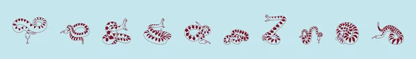 Conjunto Dibujos Animados Serpiente Icono Plantilla Diseño Con Varios Modelos — Archivo Imágenes Vectoriales