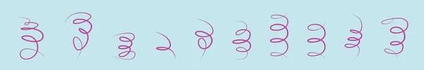 Set Lettere Disegnate Mano Vortici Calligrafia Schizza Modello Design Icona — Vettoriale Stock