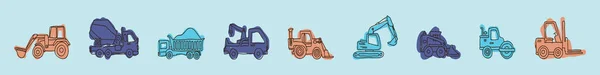 Набор Шаблонов Дизайна Иконок Промышленного Транспорта Различными Моделями Векторная Иллюстрация — стоковый вектор