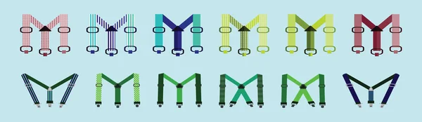 Ensemble Modèle Conception Icône Dessin Animé Suspendeur Avec Divers Modèles — Image vectorielle