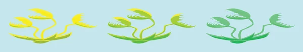 Conjunto Dionaea Muscipula Desenho Animado Ícone Modelo Com Vários Modelos — Vetor de Stock