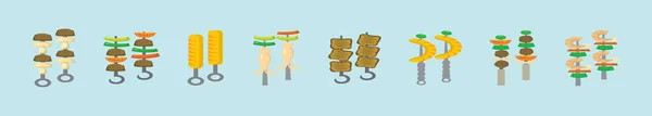 Set Van Brochette Pictogram Ontwerp Sjabloon Met Verschillende Modellen Vectorillustratie — Stockvector