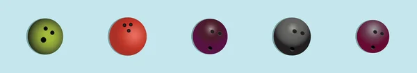Eine Reihe Von Bowlingball Ikone Design Vorlage Mit Verschiedenen Modellen — Stockvektor