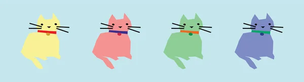 Ensemble Dessin Animé Chat Icône Modèle Conception Avec Divers Modèles — Image vectorielle