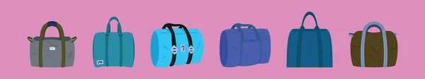 Set Duffle Bag Modern Cartoon Icon Design Template Various Models — Stock Vector