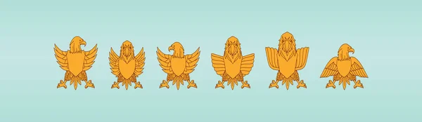 Набор Логотипа Орла Современный Дизайн Иконок Мультфильмов Искушает Различными Моделями — стоковый вектор