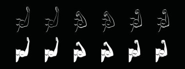 Bir çift kol. Çeşitli modellerle karikatür ikonu tasarım şablonu. modern vektör çizimi siyah arkaplanda izole edildi