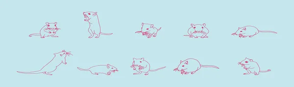 Ensemble Hamster Modèle Conception Icône Dessin Animé Moderne Avec Divers — Image vectorielle