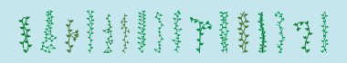 Çeşitli modellerle yeşil sarmaşık karikatür tasarım şablonu. modern vektör illüstrasyonu mavi arkaplanda izole edildi
