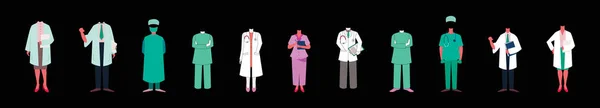 Набір Шаблонів Дизайну Іконок Медичного Одягу Різними Моделями Сучасні Векторні — стоковий вектор