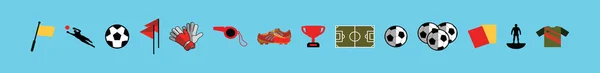 Набор Футбольных Иконок Дизайн Шаблон Различными Моделями Современная Векторная Иллюстрация — стоковый вектор