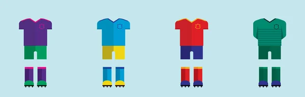 Set Van Spaanse Voetbal Kit Voetbal Jersey Template Voor Voetbalclub — Stockvector
