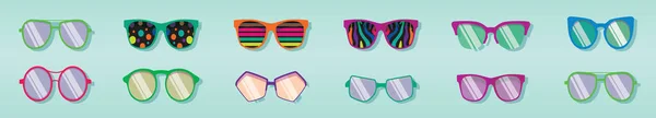 Conjunto Gafas Vista Moderna Plantilla Diseño Icono Dibujos Animados Con — Vector de stock