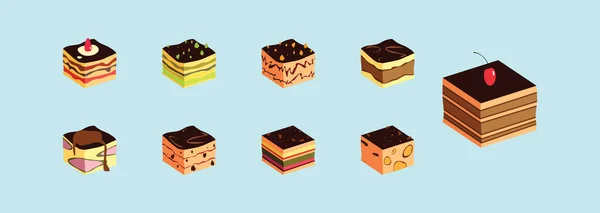 Tiramisu Kuchen Comic Icon Design Vorlage Mit Verschiedenen Modellen Moderne — Stockvektor