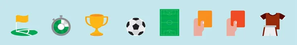 Conjunto Plantilla Diseño Icono Dibujos Animados Fútbol Con Varios Modelos — Vector de stock