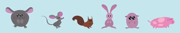 Conjunto Criaturas Icono Dibujos Animados Plantilla Diseño Con Varios Modelos — Vector de stock