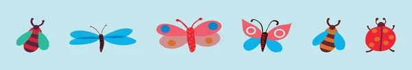 Ensemble Bugs Modèle Conception Icône Dessin Animé Avec Divers Modèles — Image vectorielle