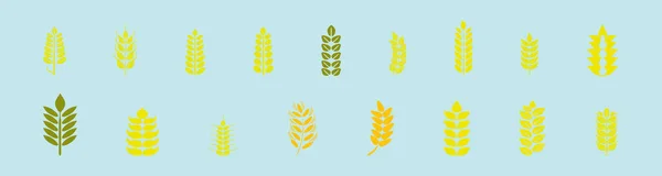 Set Wheat Stalks Cartoon Icon Design Template Various Models Modern — Stock Vector