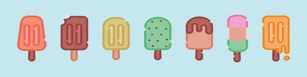 Set Ice Cream Cartoon Icon Design Template Various Models Modern — Stock Vector