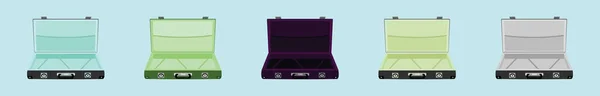 Készlet Bőrönd Rajzfilm Ikon Design Sablon Különböző Modellek Modern Vektor — Stock Vector