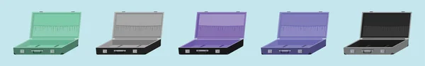 スーツケースのアイコンデザインテンプレートのセットです 青の背景に隔離された現代のベクターイラスト — ストックベクタ