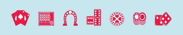 Set Gambling Cartoon Icon Design Template Various Models Modern Vector — Stock Vector