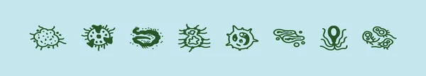 Set Virus Bacteria Cartoon Icon Design Template Various Models Modern — Stock Vector