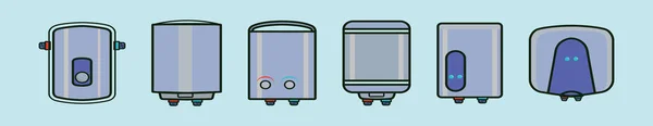 Set Von Warmwasserbereiter Cartoon Ikone Design Vorlage Mit Verschiedenen Modellen — Stockvektor