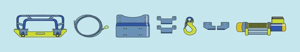 Set Van Hefapparatuur Cartoon Pictogram Ontwerp Sjabloon Met Verschillende Modellen — Stockvector