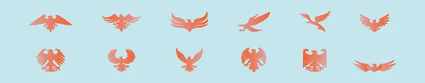 Σύνολο Αετός Σφραγίδα Εικονίδιο Σχεδιασμού Εικονίδιο Διάφορα Μοντέλα Σύγχρονη Διανυσματική — Διανυσματικό Αρχείο
