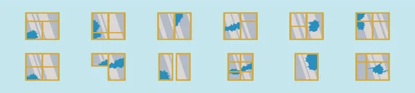 Набор Разбитых Шаблонов Оформления Иконки Окна Различными Моделями Современная Векторная — стоковый вектор