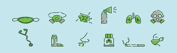 Conjunto Respiradores Plantilla Diseño Icono Dibujos Animados Con Varios Modelos — Vector de stock