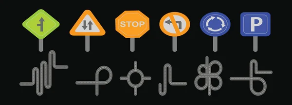 Set Road Traffic Cartoon Icon Design Template Various Models Modern — Stock Vector