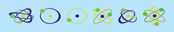 Ensemble Modèle Conception Icône Dessin Animé Atomium Avec Divers Modèles — Image vectorielle